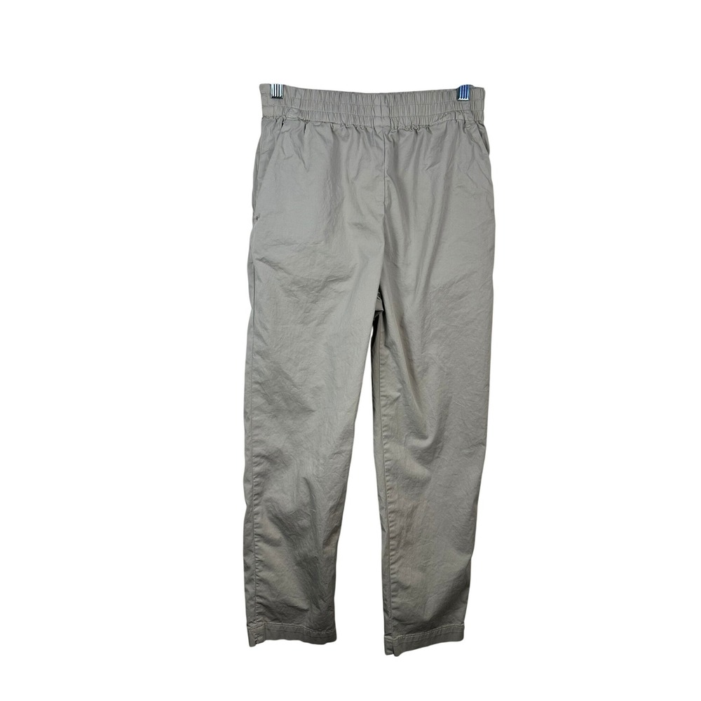 Everlane Pull On Pants Women Size 6 Khaki Excellent Elastic Waist Tapered Cotton